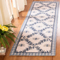SAFAVIEH Chelsea Collection Runner Rug - 26 x 8, Ivory & Blue, Hand-Hooked French Country Wool, Ideal for High Traffic Areas i
