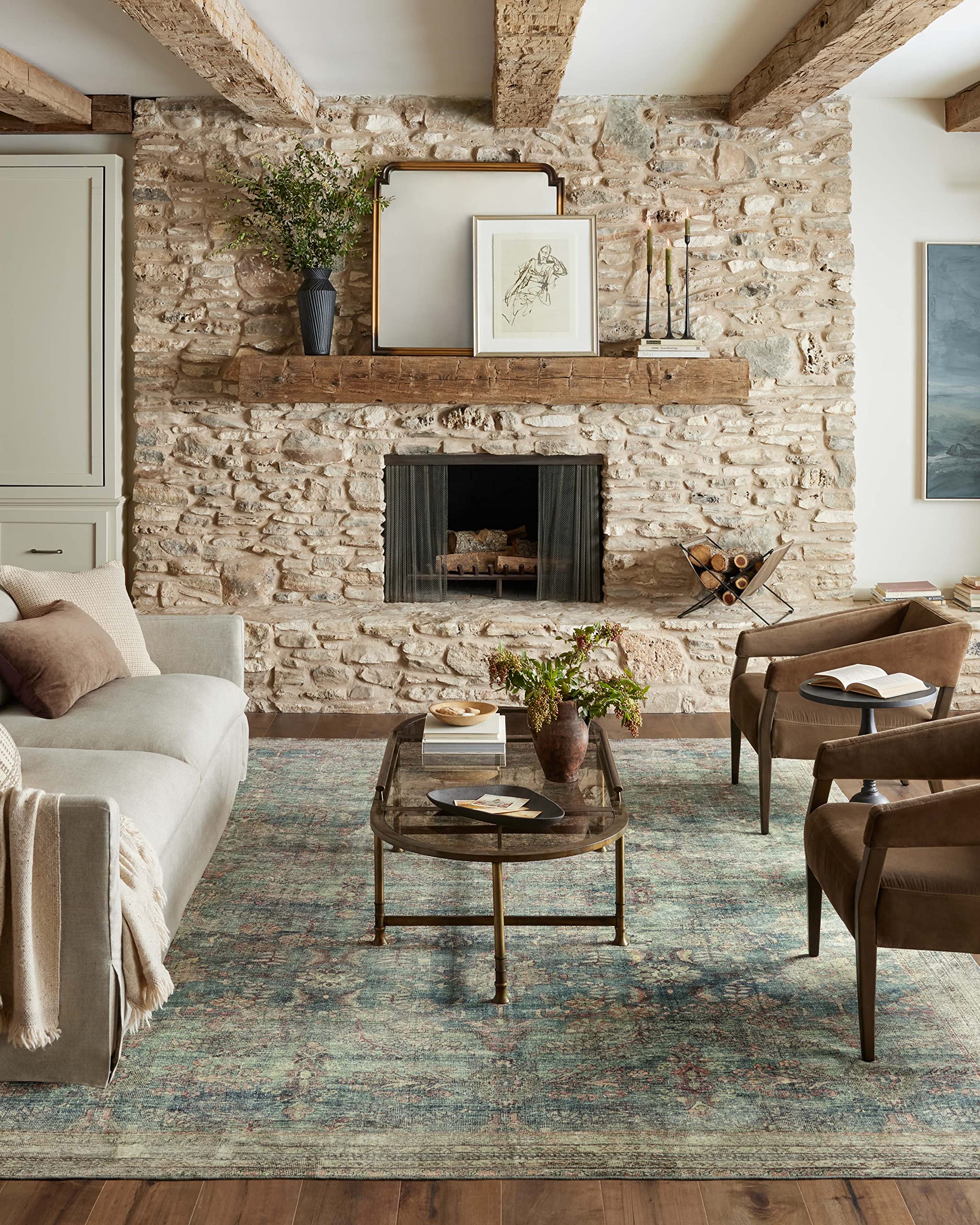 Loloi Magnolia Home by Joanna Gaines x Banks Ocean/Spice 2-6 x 9-6 Runner Rug