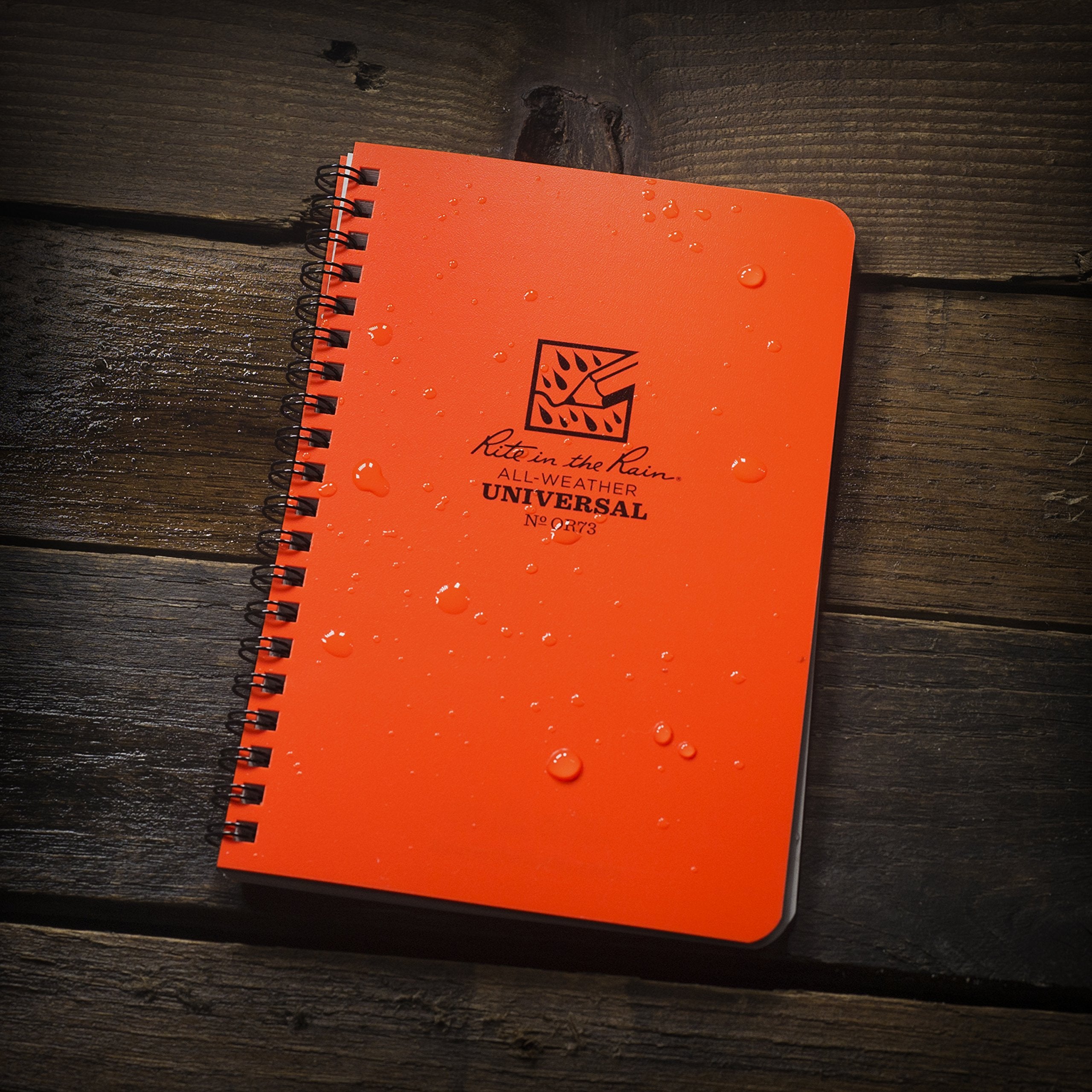 Rite In The Rain Weatherproof Side Spiral Notebook, 4.625' X 7', Orange Cover, Universal Pattern, 3 Pack (No. Or73L3)