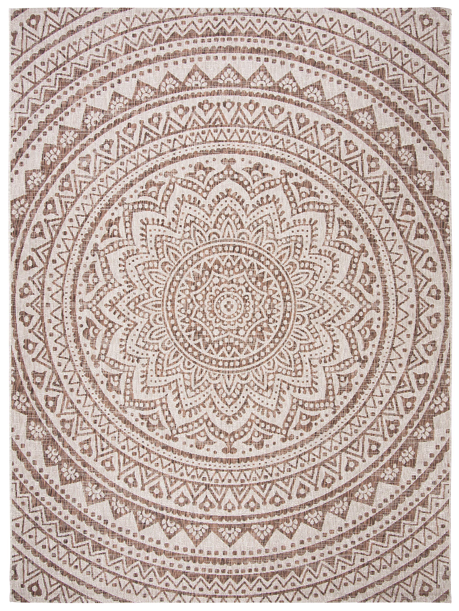 Safavieh Courtyard Collection 9' X 12' Light Beige / Light Brown Cy8734 Indoor/ Outdoor Waterproof Easy Cleaning Patio Backyard Mudroom Area Rug