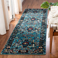 SAFAVIEH Vintage Hamadan Collection Runner Rug - 23 x 8, Light Blue & Black, Traditional Oriental Design, Non-Shedding & Easy 