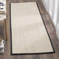 SAFAVIEH Natural Fiber Collection Runner Rug - 26 x 12, Marble & Black, Border Sisal Design, Easy Care, Ideal for High Traffic