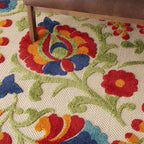 Nourison Aloha Indoor/Outdoor Multicolor 7' X 10' Area-Rug, Easy-Cleaning, Non Shedding, Bed Room, Living Room, Dining Room, Deck, Backyard, Patio (7X10)