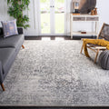 SAFAVIEH Evoke Collection Area Rug - 11 x 15, Ivory & Grey, Distressed Design, Non-Shedding & Easy Care, Ideal for High Traffi