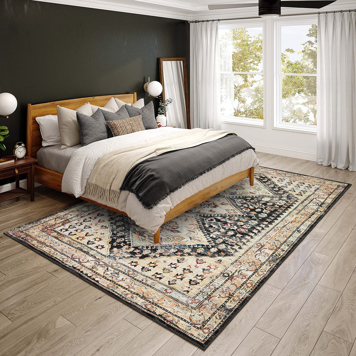 Dalyn Rugs Jericho Jc9 Midnight 5' X 7'6&quot; Rectangle Soft Area Rug, Easy Clean, Non Shedding, Bedroom, Entry, Living Room, Dining Room, Kitchen Rug