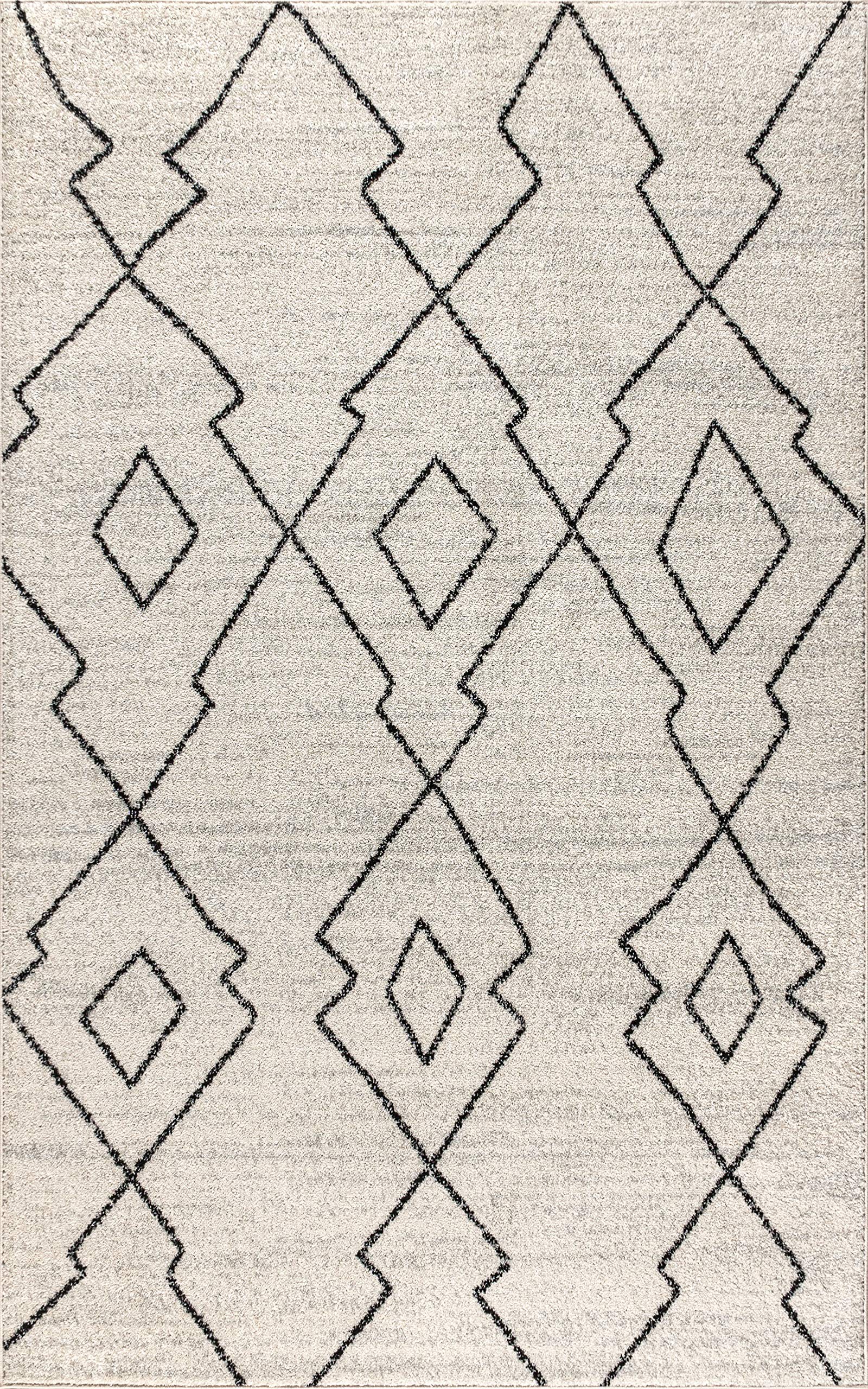 JONATHAN Y MOH202A-3 Alia Moroccan Beni Souk Indoor Farmhouse Area-Rug Bohemian Minimalistic Geometric Easy-Cleaning Bedroom Kit
