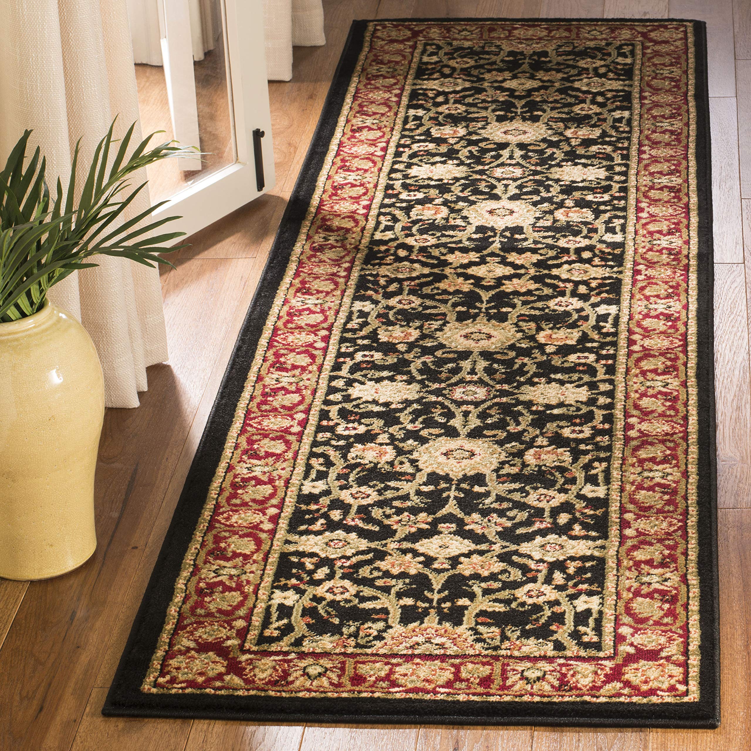 SAFAVIEH Lyndhurst Collection Accent Rug - 23 x 4, Black & Red, Traditional Oriental Design, Non-Shedding & Easy Care, Ideal f
