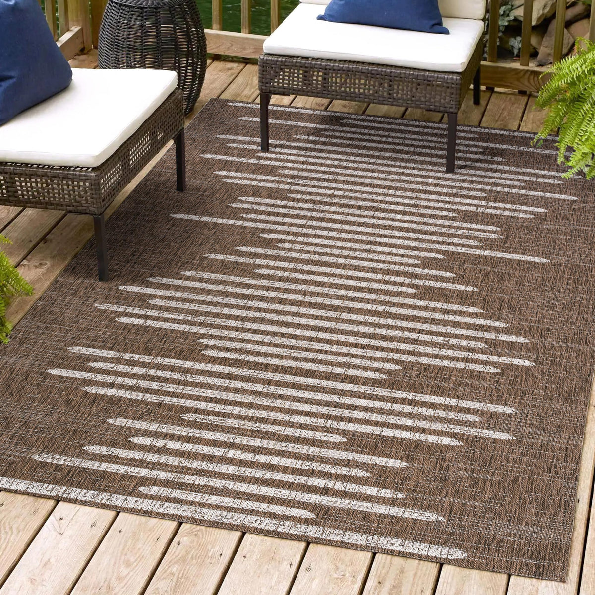 Jonathan Y Smb124B-5 Zolak Berber Stripe Geometric Indoor Outdoor Area-Rug Bohemian Contemporary Easy-Cleaning Bedroom Kitchen B