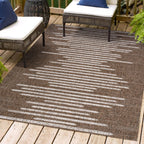 Jonathan Y Smb124B-3 Zolak Berber Stripe Geometric Indoor Outdoor Area-Rug Bohemian Contemporary Easy-Cleaning Bedroom Kitchen Backyard Patio Non Shedding, 3 X 5, Brown/Beige