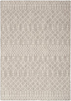 Nourison Positano Indoor/Outdoor Light Grey 6' X 9' Area Rug, Easy Cleaning, Non Shedding, Bed Room, Living Room, Dining Room, Deck, Backyard, Patio (6X9)