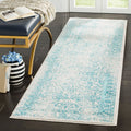SAFAVIEH Adirondack Collection Runner Rug - 26 x 8, Ivory & Teal, Oriental Distressed Design, Non-Shedding & Easy Care, Ideal 
