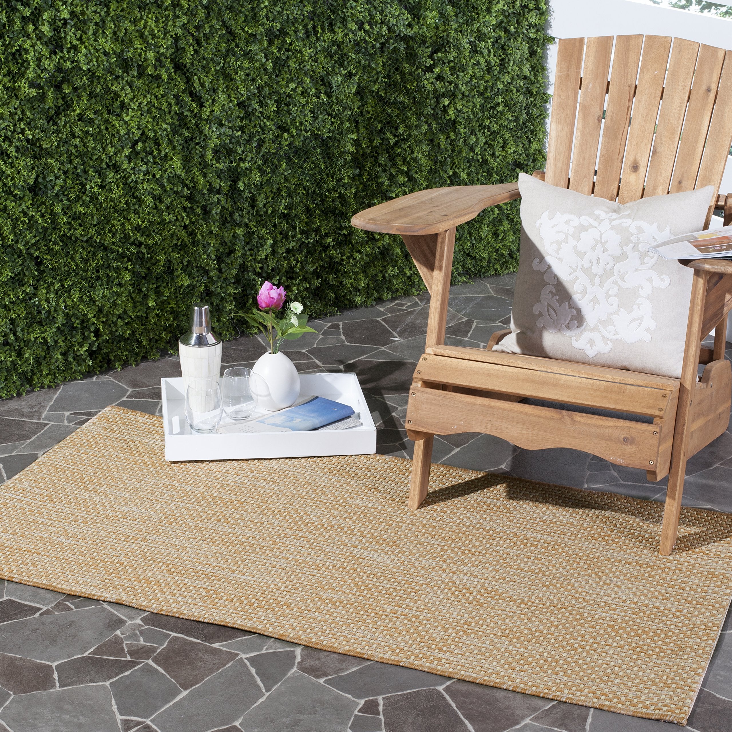 Safavieh Courtyard Collection Accent Rug - 2'3' X 5', Natural & Cream, Non-Shedding & Easy Care, Indoor/Outdoor & Washable-Ideal For Patio, Backyard, Mudroom (Cy8521-03012)