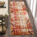 SAFAVIEH Monaco Collection Runner Rug - 22 x 8, Orange & Multi, Boho Chic Tribal Distressed Design, Non-Shedding & Easy Care, 