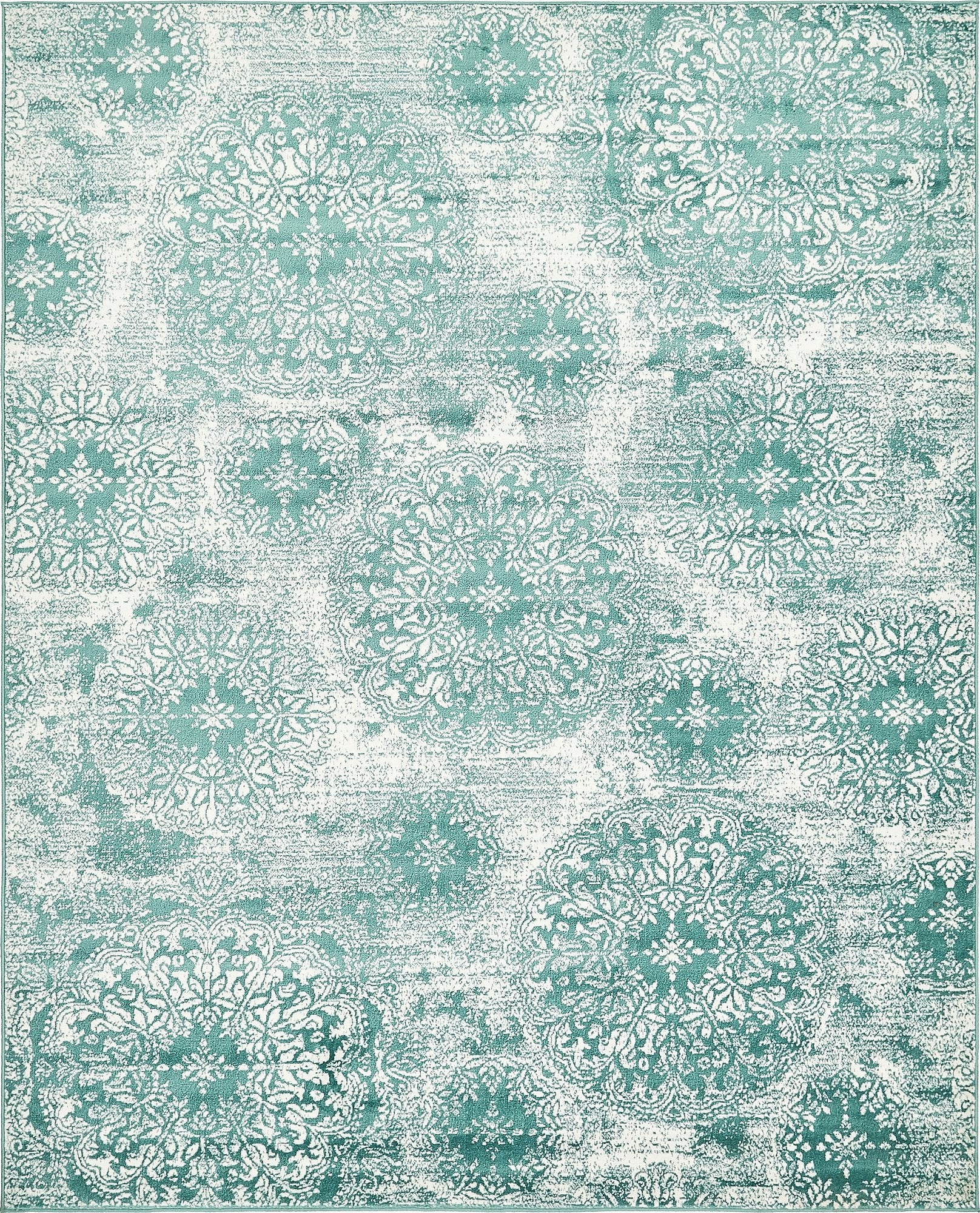 Unique Loom Sofia Collection Area Rug - Grand (8 x 10 Rectangle, Turquoise/ Ivory)