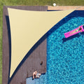 Colourtree 14' X 14' X 19.8' Beige Right Triangle Ctaprt20 Sun Shade Sail Canopy Mesh Fabric Uv Block Upf50 - Commercial Heavy D