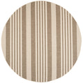 SAFAVIEH Courtyard Collection 7'10'' Round Brown/Bone CY6062 Stripe Indoor/ Outdoor-Waterproof Easy-Cleaning Patio Backyard Mudr