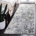 SAFAVIEH Adirondack Collection Runner Rug - 26 x 14, Green & Grey, Modern Abstract Design, Non-Shedding & Easy Care, Ideal for