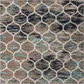 Unique Loom Trellis Frieze Collection Area Rug - Rounded (7 10 Square, Blue Multi/ Ivory)