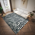 Dalyn Rugs Akina Zebra Animal Print Ak1 Faux Fur Ivory 2'3" X 7'6"