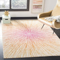 SAFAVIEH Evoke Collection 51 x 76 Fuchsia/Cream EVK228R Abstract Burst Non-Shedding Living Room Bedroom Area Rug