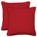 Honeycomb Outdoor Square Toss Pillow Cover Set, 18' W X 18' L, Textured Solid Imperial Red Slipcovers