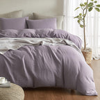 SE SOFTEXLY Muslin Duvet Cover Queen Size, 100% Washed Cotton Duvet Cover Set, Ultra Soft Comforter Cover Linen Like, 3 Pieces M