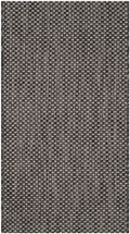 Safavieh Courtyard Collection Accent Rug - 2'3' X 5', Black & Beige, Non-Shedding & Easy Care, Indoor/Outdoor & Washable-Ideal For Patio, Backyard, Mudroom (Cy8521-36621)