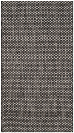 Safavieh Courtyard Collection Accent Rug - 2'3' X 5', Black & Beige, Non-Shedding & Easy Care, Indoor/Outdoor & Washable-Ideal For Patio, Backyard, Mudroom (Cy8521-36621)