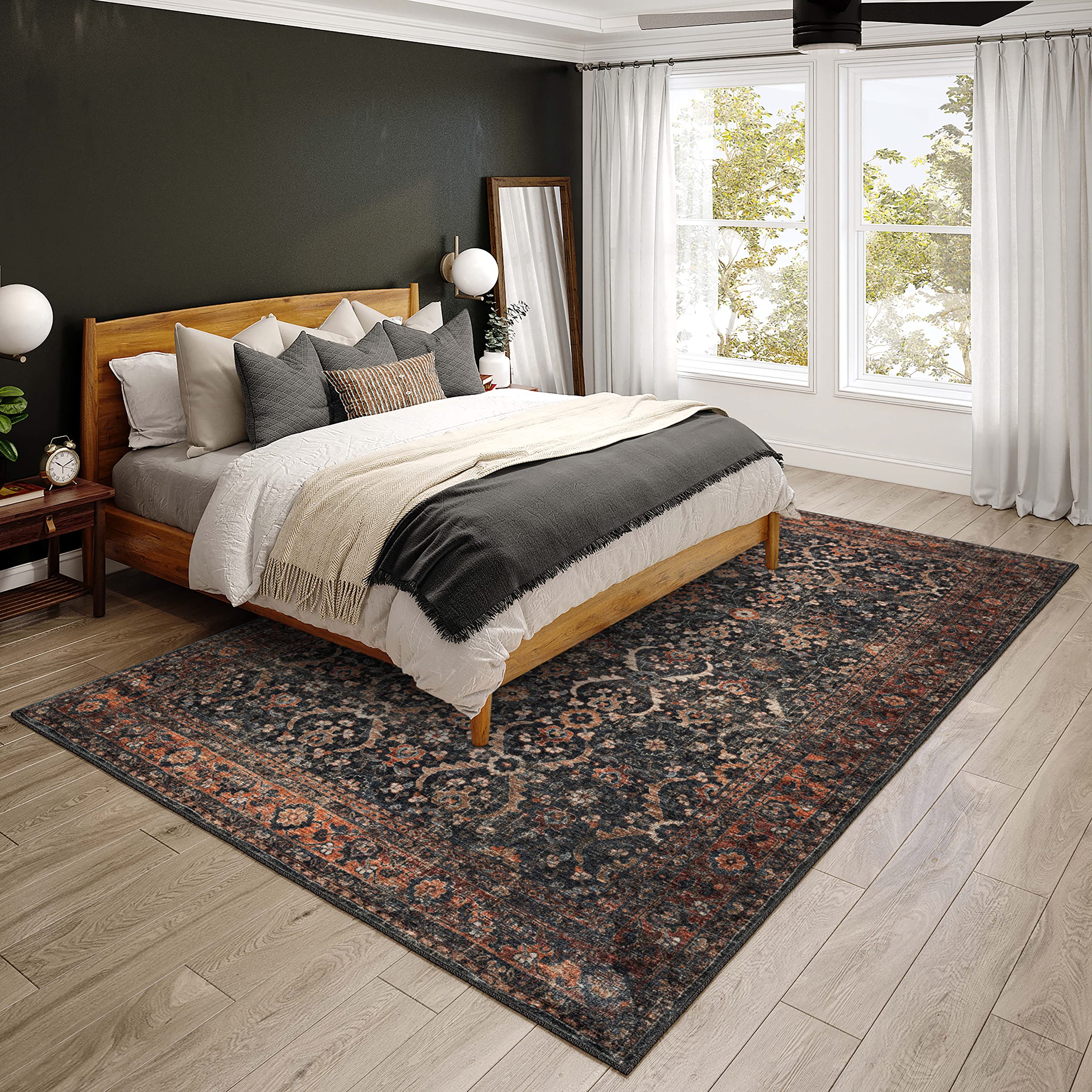 Dalyn Rugs Jericho Jc1 Charcoal 3' X 5' Rectangle Soft Area Rug, Easy Clean, Non Shedding, Bedroom, Entry, Living Room, Dining Room, Kitchen Rug