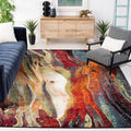 SAFAVIEH Glacier Collection 27 x 5 Red/Green GLA126Q Modern Abstract Non-Shedding Living Room Bedroom Area Rug