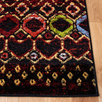Safavieh Amsterdam Collection Area Rug - 5'1'' Square, Black & Multi, Moroccan Boho Design, Non-Shedding & Easy Care, Ideal For