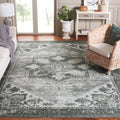 SAFAVIEH Washable Rug Tucson Collection - 9 x 12, Dark Sage & Ivory, Slip Resistant, Ideal for High Traffic Areas in Living Ro