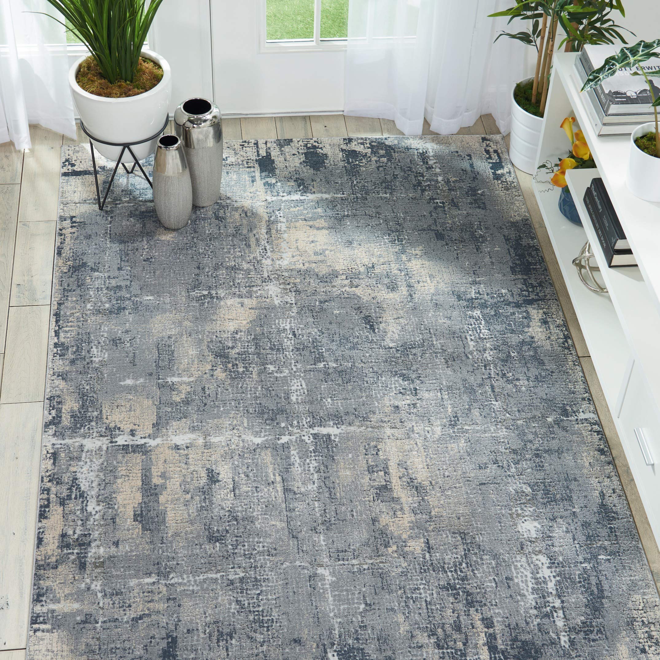 Nourison Rustic Textures Rustic Grey/Beige 710 x 106 Area -Rug, Easy -Cleaning, Non Shedding, Bed Room, Living Room, Dining Ro