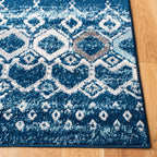 Safavieh Amsterdam Collection Accent Rug - 4' X 6', Navy & Beige, Moroccan Boho Design, Non-Shedding & Easy Care, Ideal For High