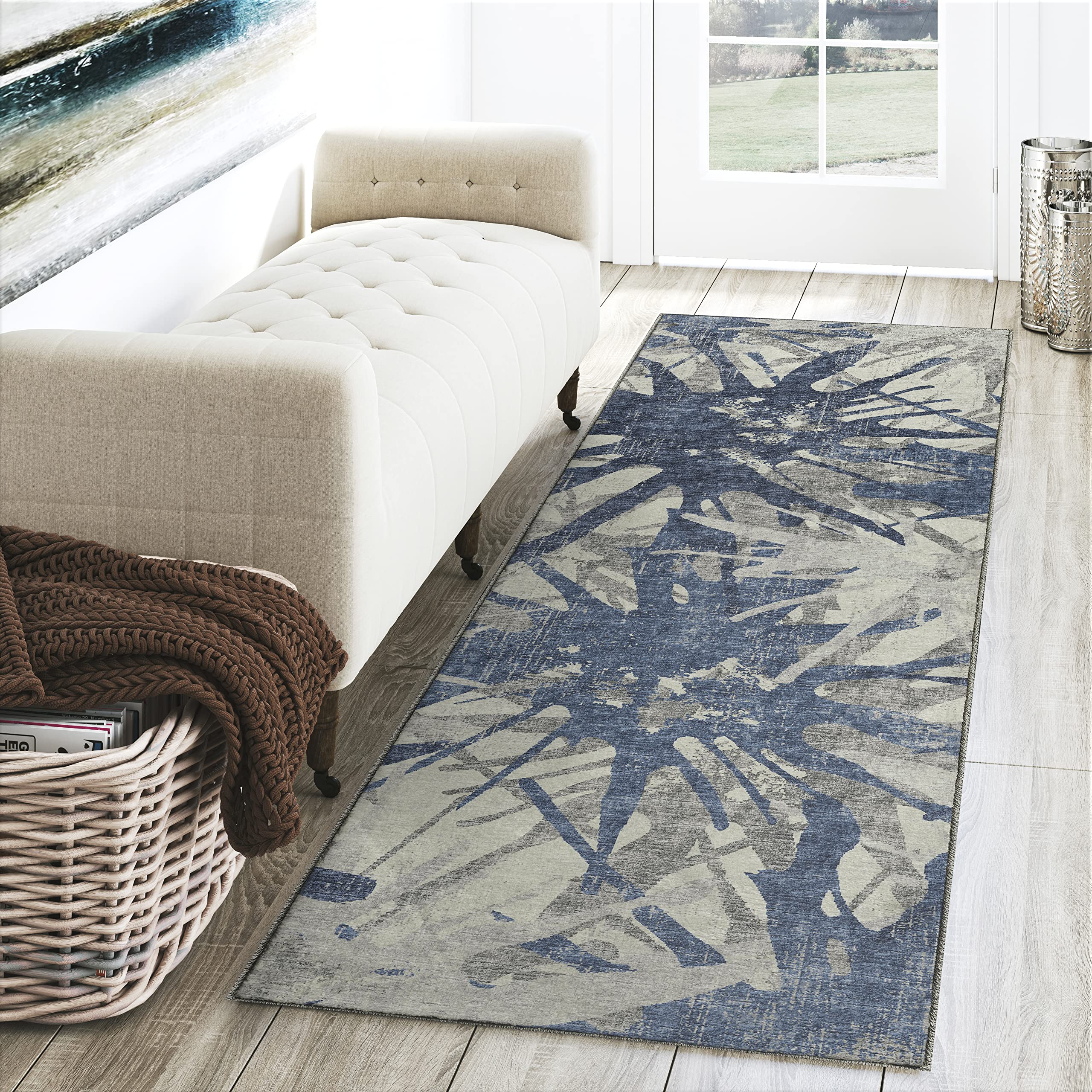 Dalyn Rug Company Brisbane Br6 Dynamic Color Splash Cobalt 2'3" X 7'6"