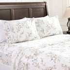 Chanasya Premium Traditional Floral Printed Elegant Patterned Twin Bed Sheet Set 3-Piece - 1 Flat Sheet 1 Fitted Sheet And 1 Pil