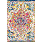 Livabliss Romaine Vintage Medallion Area Rug, 9' X 12'6'', Orange