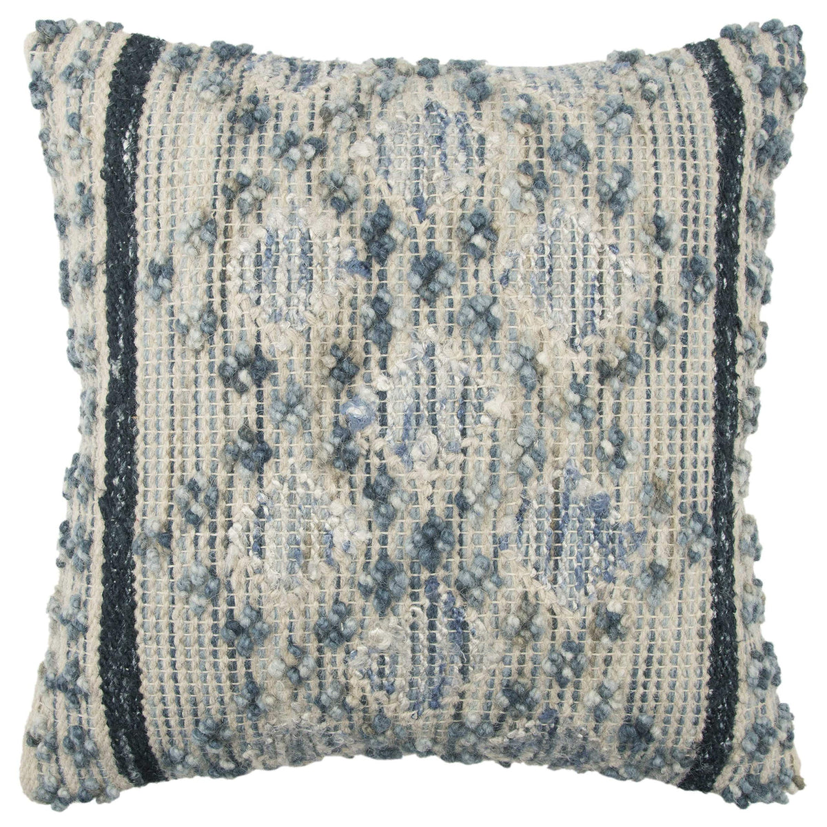 Rizzy Home | T13835 | Poly Fill Decorative Pillow | 20&quot;x20&quot; Light Blue Geometric