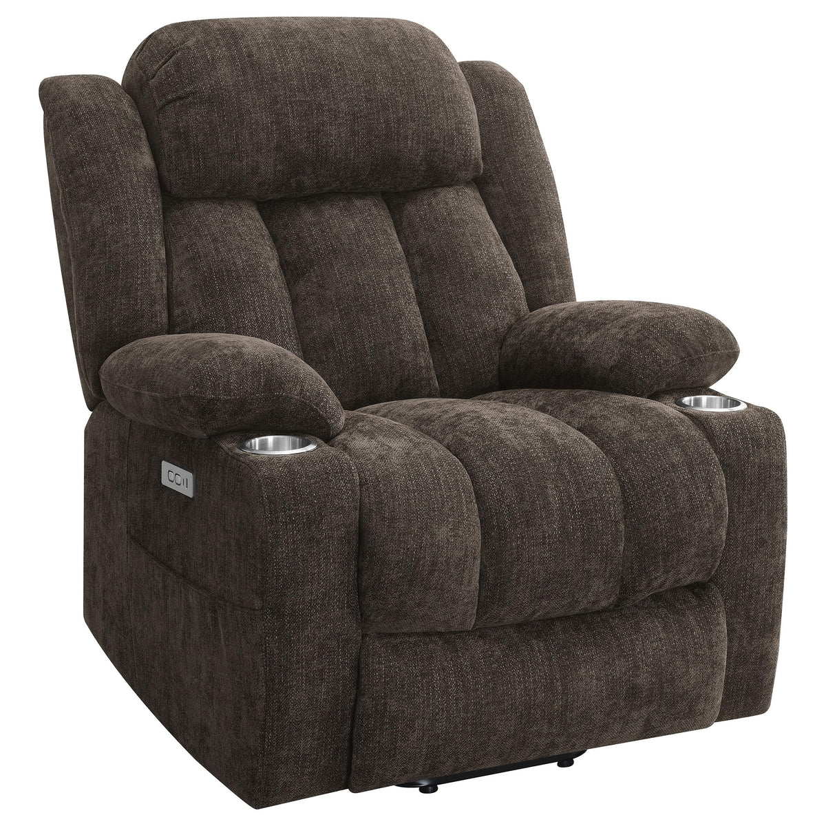 Coaster Home Furnishings Houston Upholstered Power Lift Recliner Chair Dark Brown