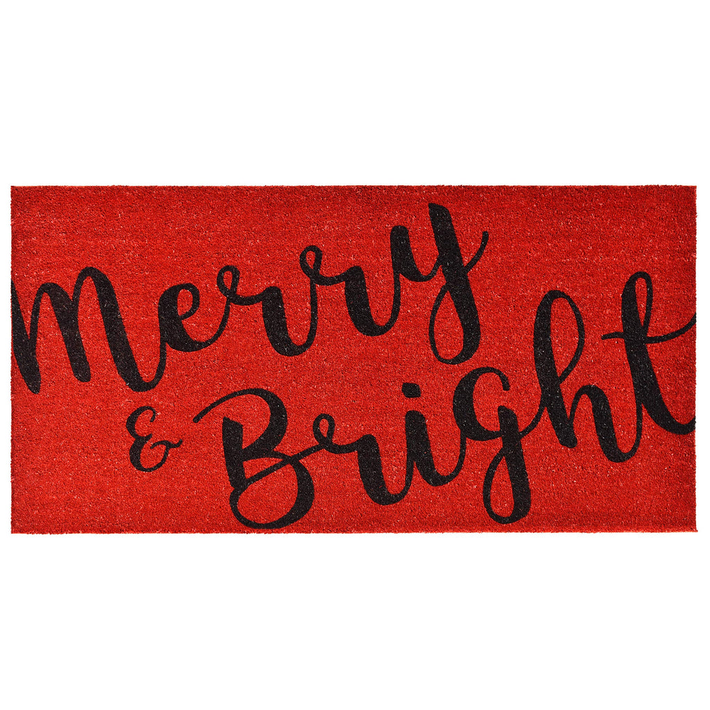 Calloway Mills 104973048 Merry & Bright Doormat, 30' X 48', Red/Black