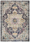 SAFAVIEH Madison Collection Accent Rug - 22 x 4, Black & Gold, Medallion Distressed Design, Non-Shedding & Easy Care, Ideal fo