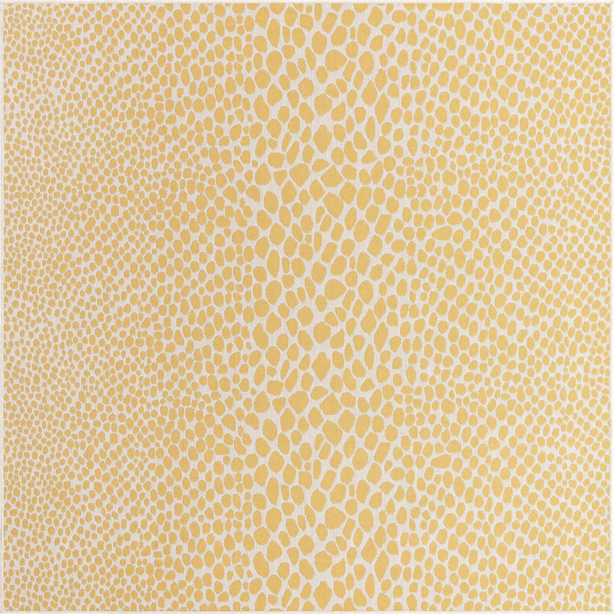 Unique Loom Outdoor Collection Area Rug - Cape Town (7' 10' Square, Yellow Ivory/ Ivory)