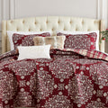 Southshore Fine Living, Inc. Christmas Quilt Set, Twin/Twin Xl Size 5-Piece Christmas Bedding Set W/Shams & Throw Pillows; Rever