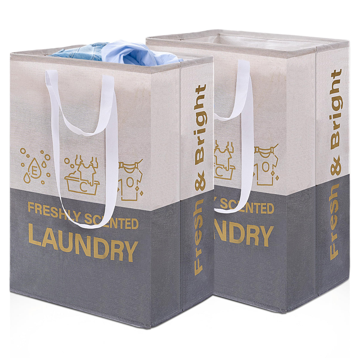 ELONG HOME 2 Pack Laundry Baskets, 92L Laundry Hamper with Handles