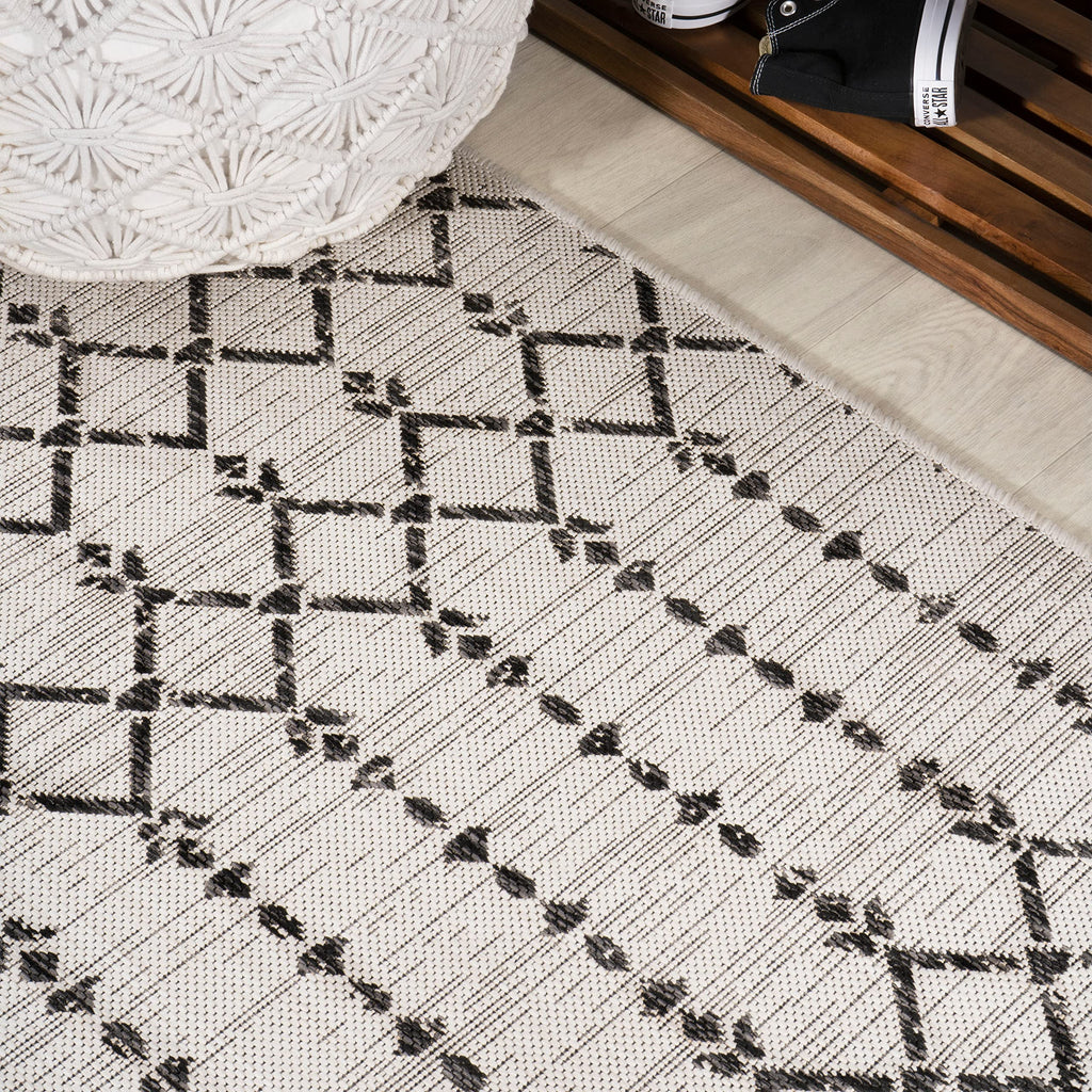 Jonathan Y Smb108I-5R Ourika Moroccan Geometric Textured Weave Indoor Outdoor Area-Rug, Coastal, Bohemian, Modern Easy-Cleaning,