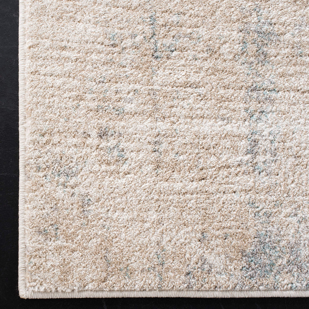 SAFAVIEH 8' Square Adirondack Area Rug, Beige & Slate, Modern Abstract Design, Non-Shedding, Easy Care for Living Room & Bedroom