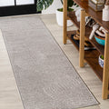 Jonathan Y Scn100A-210 Hallie High-Low Minimalist Curve Geometric Gray/Ivory 2 Ft. X 10 Ft. Indoor/Outdoor Runner Rug, Pet Frien