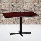 Flash Furniture 30'' x 42'' Rectangular Mahogany Laminate Table Top with 23.5'' x 29.5'' Table Height Base