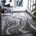 SAFAVIEH Craft Collection 53 Square Grey/Blue CFT819N Modern Abstract Non-Shedding Living Room Bedroom Area Rug