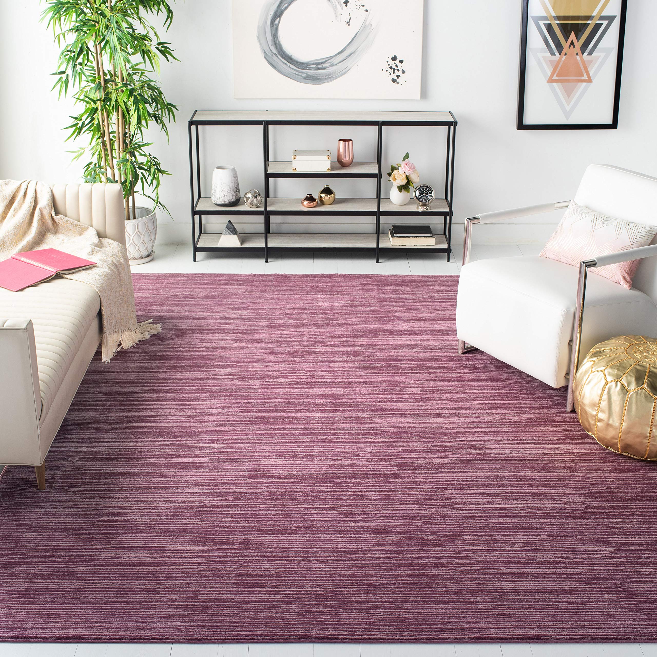 SAFAVIEH Vision Collection Area Rug - 10 x 14, Grape, Modern Ombre Tonal Chic Design, Non-Shedding & Easy Care, Ideal for High